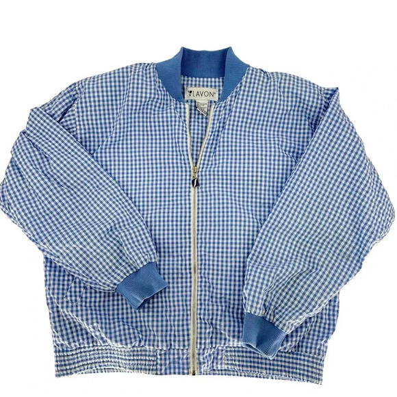 Vintage 90s Gingham bomber windbreaker jacket - Picture 3 of 8
